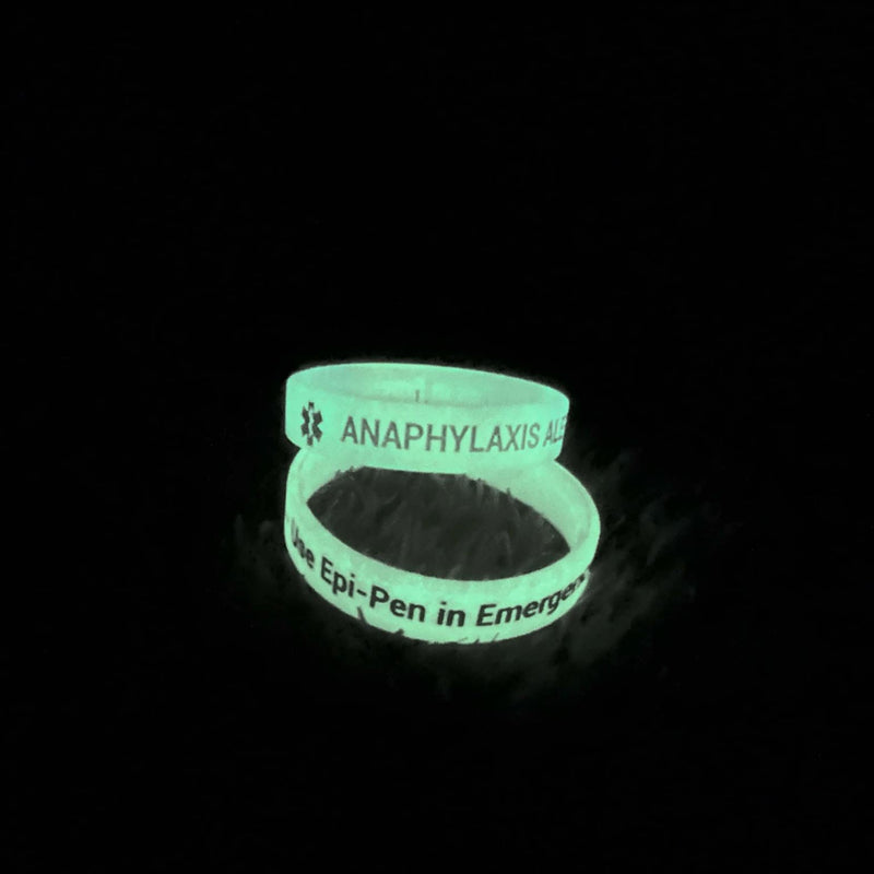 Custom Medical Alert - GLOW IN THE DARK Silicone Wristband