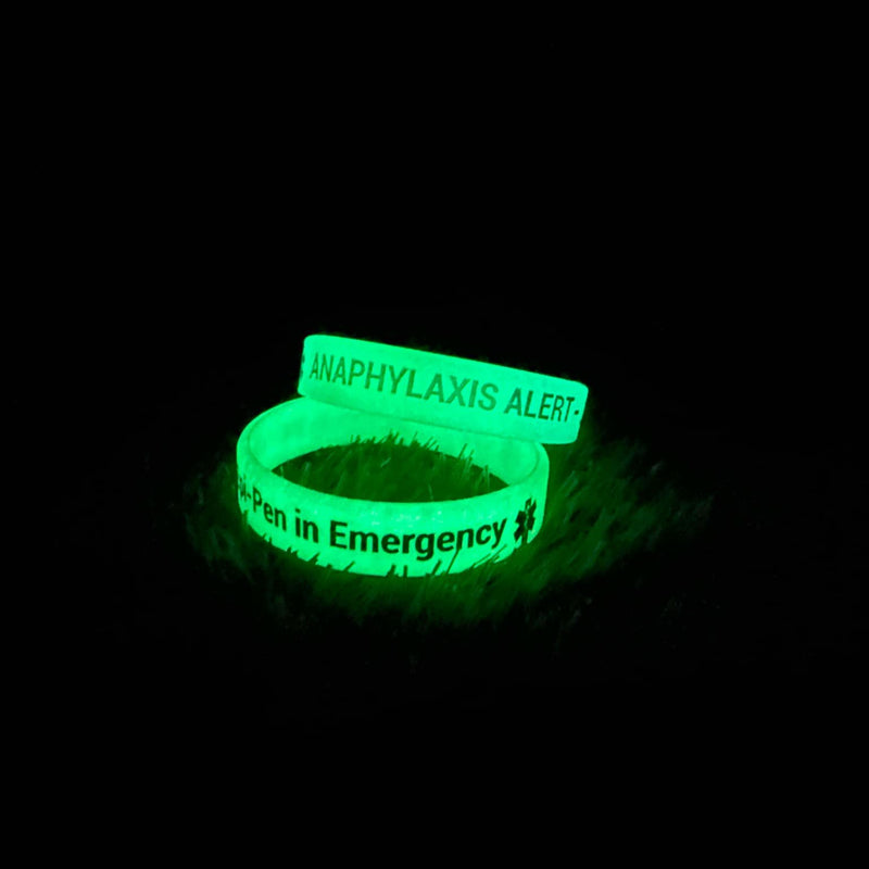 Custom Medical Alert - GLOW IN THE DARK Silicone Wristband