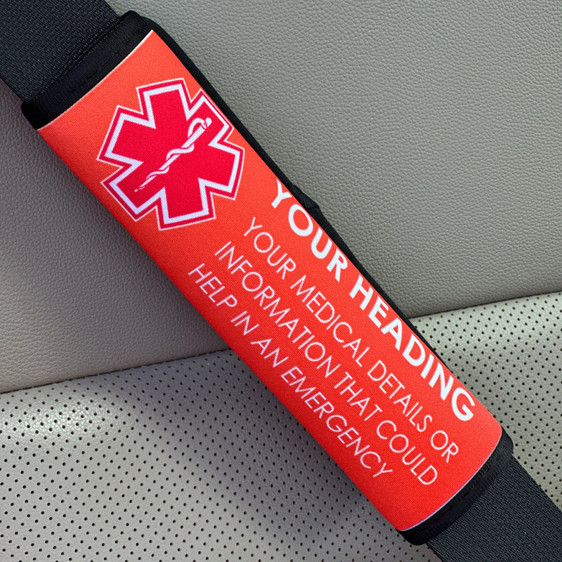MEDIUM - Medical Seat Belt Cover - Customise Me!