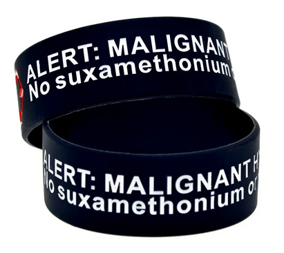 Malignant Hyperthermia Extra Wide Silicone Wristband