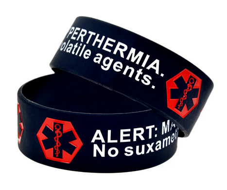 Malignant Hyperthermia Extra Wide Silicone Wristband