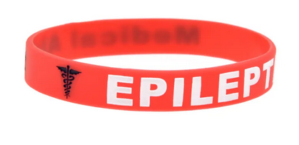 Medical Alert Epileptic Red Silicone Wristband