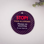 Food Allergy Alert Pram Tag - Black