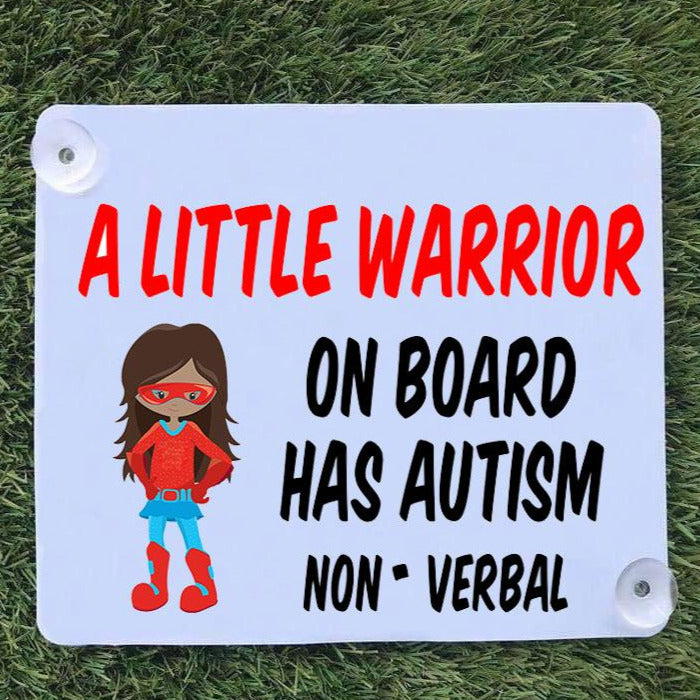 Medical Alert Car Sign - Autism (SuperGirl)