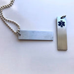 CUSTOM LIVE VIEW - Medical Rectangle Pendant Necklace
