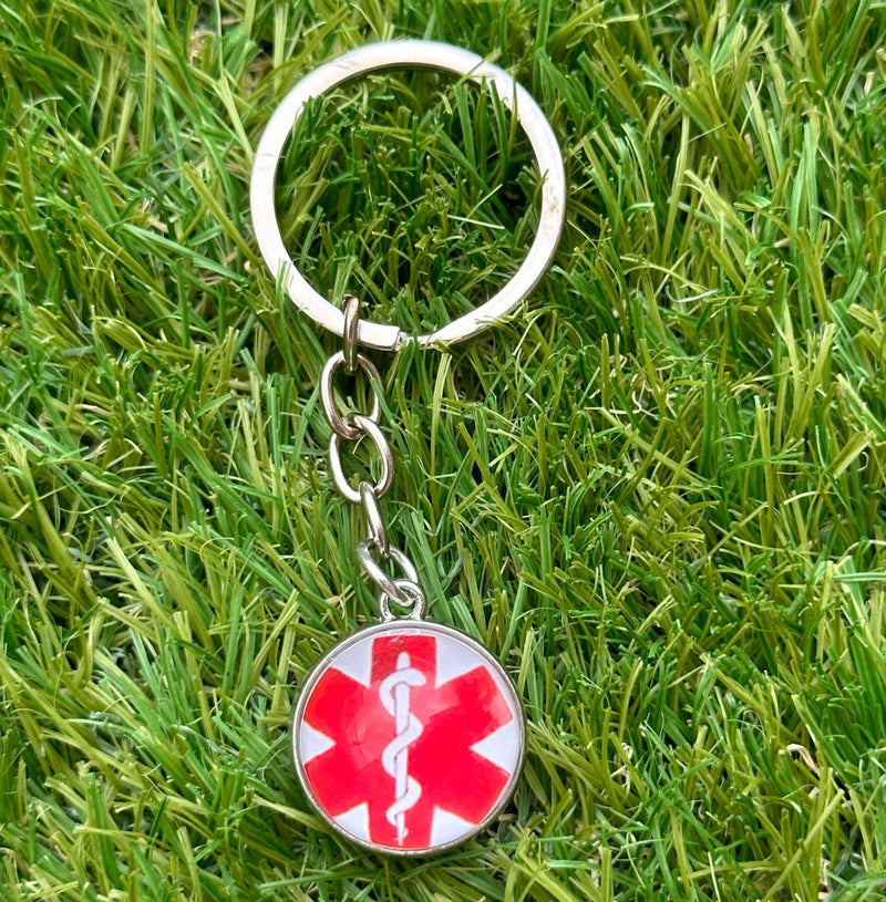 Medical Alert Life Star Keyring (Double Sided Round)
