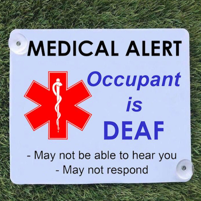 Medical Alert Car Sign - Occupent is Deaf
