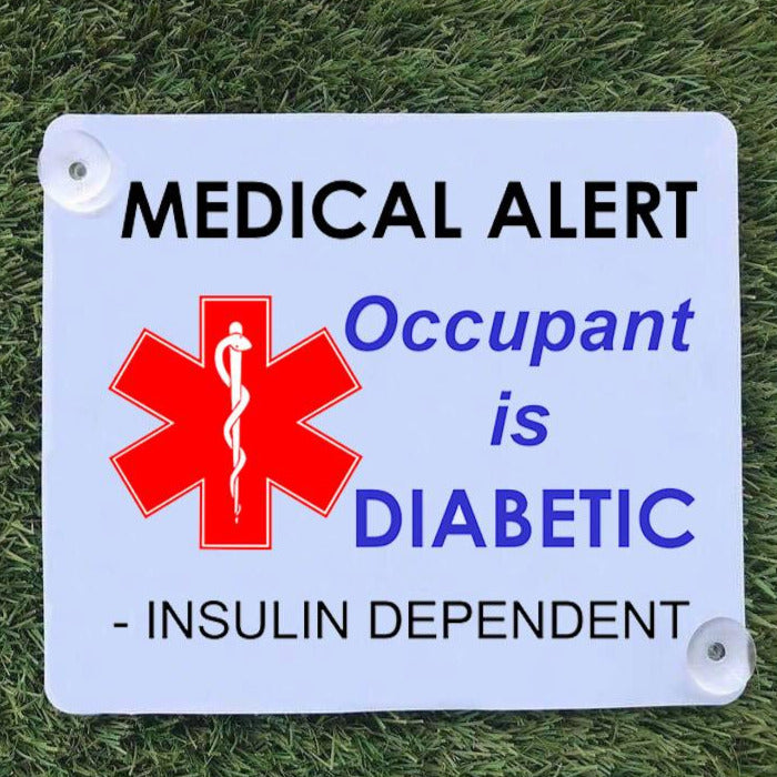 Medical Alert Car Sign - Occupent is Diabetic