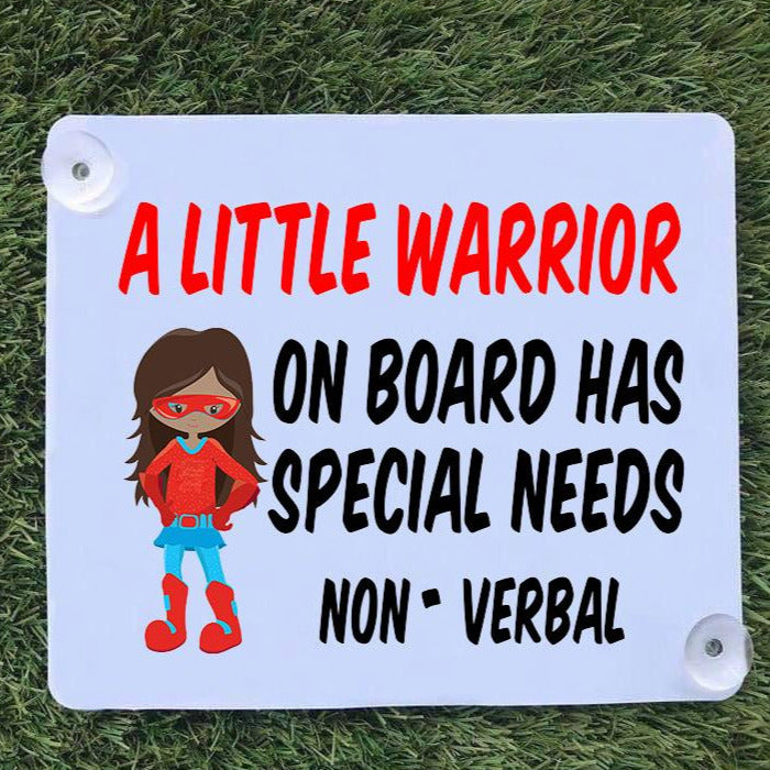 Medical Alert Car Sign - Special Needs (SuperGirl)