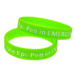 Anaphylaxis Alert - Use Epi-Pen Silicone Wristband