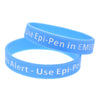 Anaphylaxis Alert - Use Epi-Pen Blue Silicone Wristband