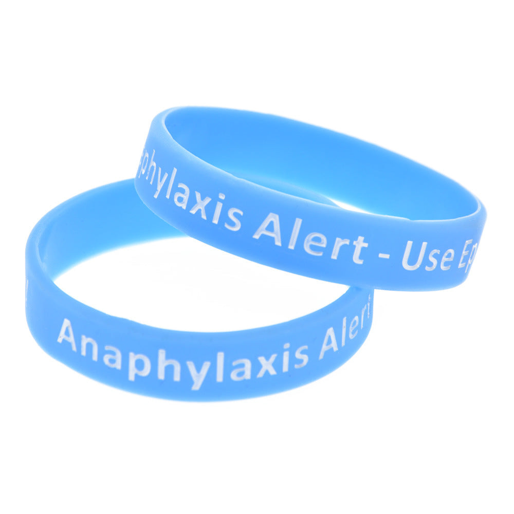 Anaphylaxis Alert Use Epi-Pen Blue Silicone Wristband – Project