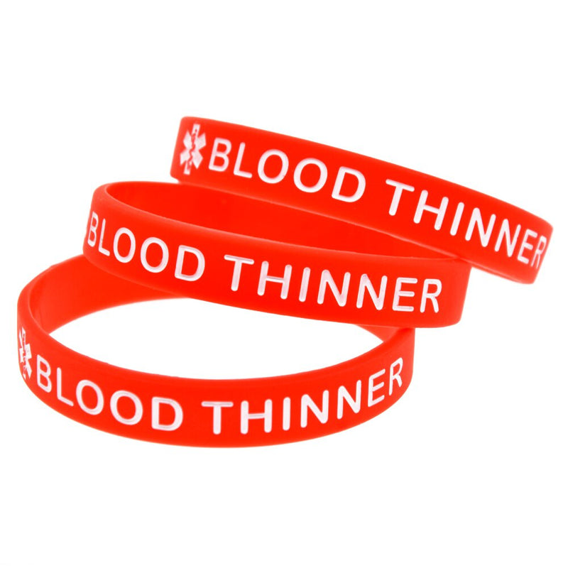 Medical Alert - Blood Thinner Silicone Wristband