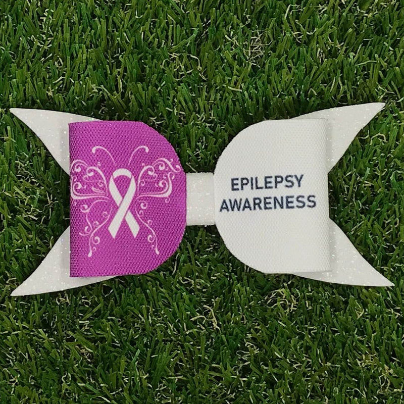 Epilepsy Awareness Bow - Butterfly