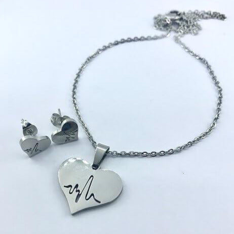 Heartbeat Necklace & Earrings