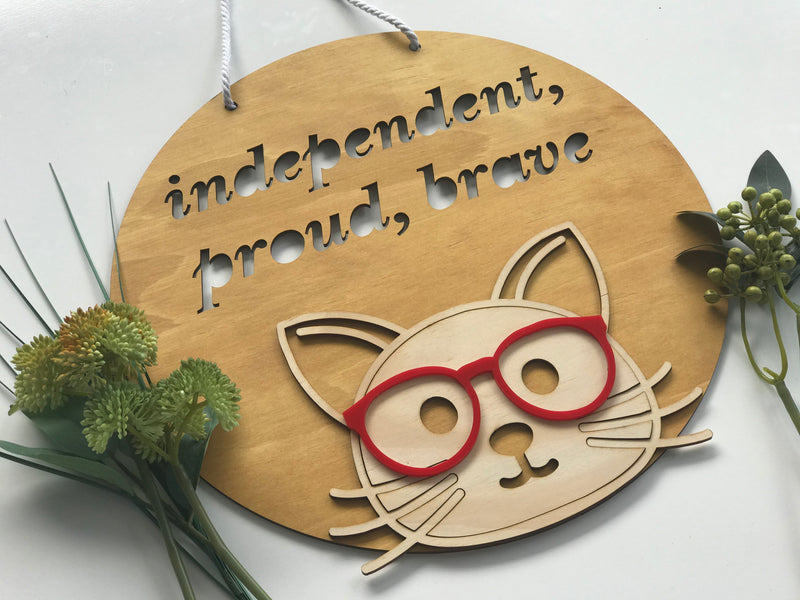 Cat with Glasses - Fun, Funky, Wall Decor