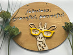 Giraffe with Glasses - Fun, Funky, Wall Decor