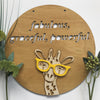 Giraffe with Glasses - Fun, Funky, Wall Decor