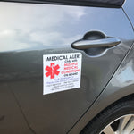 Medical Alert Car Magnet - Large - Select your Design