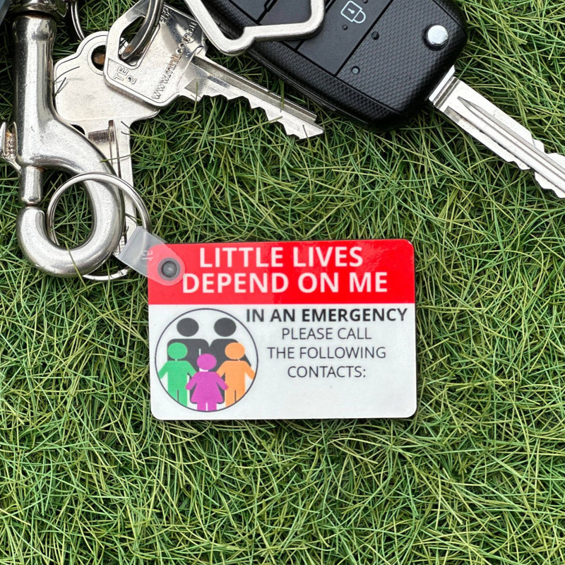 Little Lives Depend On Me Key Ring - Emergency Contact