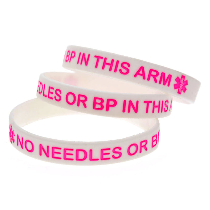Medical Alert - No Needles or BP in This Arm Silicone Wristband