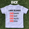 BACK DESIGN - Allergy Alert Shirt
