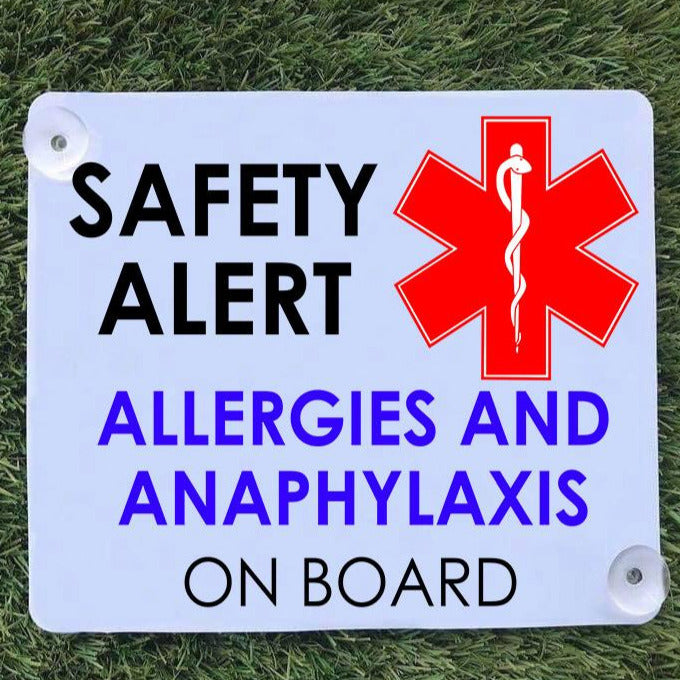 Safety Alert - Allergies & Anaphylaxis car sign