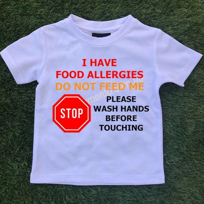 Allergy Alert T-Shirt - Stop - Please wash hands
