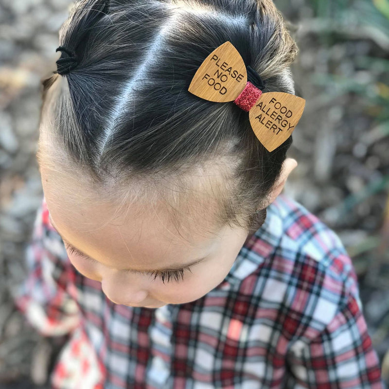 Wooden food allergy hair bow