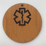 CUSTOM LIVE VIEW - Wooden Medical Alert Key Ring