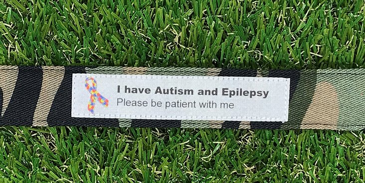 Epilepsy Wristband and/or Autism Wristband - Fabric - D.I.Y. Wording